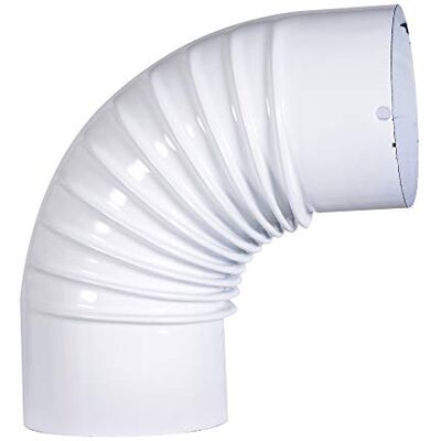 FIREFIX Arco de Email 90° Blanco, rígido, diámetro de 120 mm – Tubos de Estufa de Chapa de Acero, 0,6 mm de Grosor, Interior Biselado, Longitudes soldadas con láser, FIREFIX Arco de Email 90° Blanco, rígido, diámetro de 120 mm – Tubos de Estufa de Chapa de Acero, 0,6 mm de Grosor, Interior Biselado, Longitudes soldadas con láser,