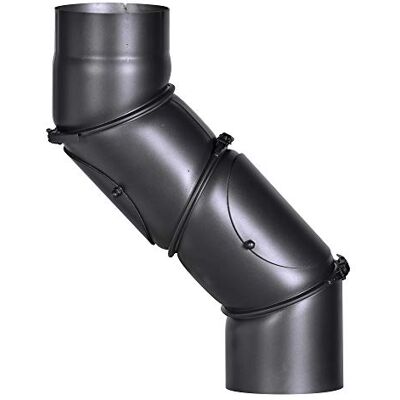 FIREFIX Codo de tubo de estufa universal, color negro FIREFIX Codo de tubo de estufa universal, color negro