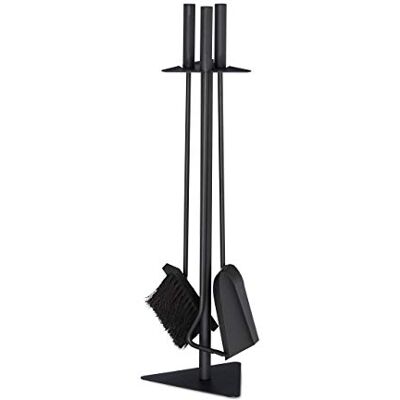Relaxdays Kit de Chimenea, Accesorios de Limpieza de Chimenea, Atizador, Cepillo, Recogedor & Soporte, Negro Relaxdays Kit de Chimenea, Accesorios de Limpieza de Chimenea, Atizador, Cepillo, Recogedor & Soporte, Negro