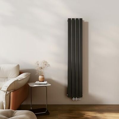 EMKE Radiador pequeño de 1600 x 300 mm, radiador vertical, baño, estrecho, alto, radiador plano, conexión central, panel calefactor de diseño, radiador de pared de doble capa, negro, 889 vatios EMKE Radiador pequeño de 1600 x 300 mm, radiador vertical, baño, estrecho, alto, radiador plano, conexión central, panel calefactor de diseño, radiador de pared de doble capa, negro, 889 vatios
