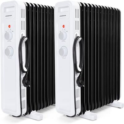 Aigostar Radiador de Aceite de 13 Elementos, 2500 W, Silencioso 3 Niveles de Potencia, Termostato Ajustable y Función de Apagado Seguro, Protección Antivuelcos, 25 m2, 2 Unidades Aigostar Radiador de Aceite de 13 Elementos, 2500 W, Silencioso 3 Niveles de Potencia, Termostato Ajustable y Función de Apagado Seguro, Protección Antivuelcos, 25 m2, 2 Unidades