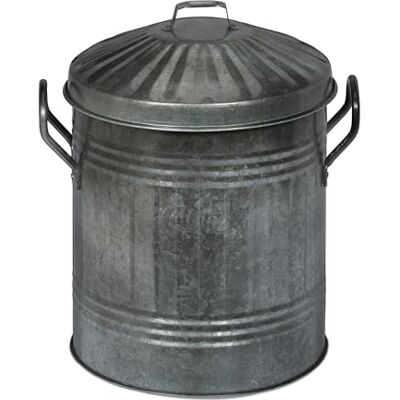 Relaxdays Cubo para Cenizas con Tapa, 10 L, Accesorio Chimenea, Estufa, Almacenar Carbón, Hierro Galvanizado, Plateado Relaxdays Cubo para Cenizas con Tapa, 10 L, Accesorio Chimenea, Estufa, Almacenar Carbón, Hierro Galvanizado, Plateado
