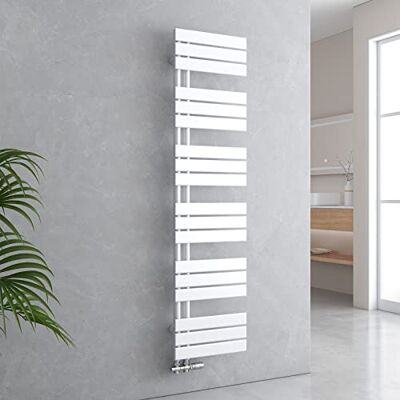 EMKE Radiador de baño, toallero, 1599 x 400 mm, toallero con conexión lateral, plano, calentador de toallas, radiador de baño, color blanco, 684 W EMKE Radiador de baño, toallero, 1599 x 400 mm, toallero con conexión lateral, plano, calentador de toallas, radiador de baño, color blanco, 684 W