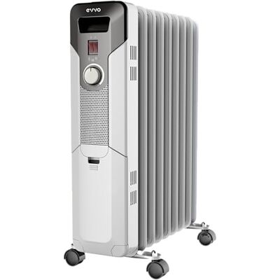 EVVO Radiador de Aceite C9, 2.000W de 9 Elementos, Hasta 20 m2, Bajo Consumo, 3 Modos, Fácil Transporte, Seguridad Sobrecalentamiento, Sistema Recogecables (Blanco) EVVO Radiador de Aceite C9, 2.000W de 9 Elementos, Hasta 20 m2, Bajo Consumo, 3 Modos, Fácil Transporte, Seguridad Sobrecalentamiento, Sistema Recogecables (Blanco)