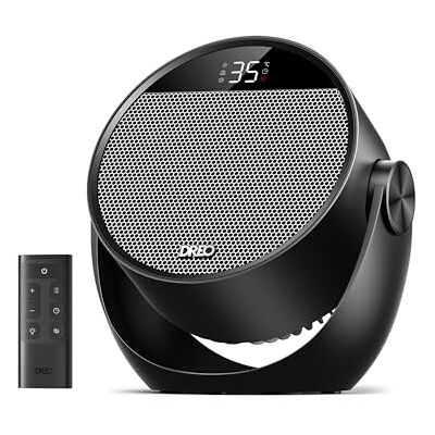 Dreo Calefactor eléctrico 1500W silencioso y de bajo consumo, portátil con mando y termostato, inclinación 60°, 8 sistemas de seguridad, cerámica PTC, temporizador 12h, 3 modos y 3 velocidades Dreo Calefactor eléctrico 1500W silencioso y de bajo consumo, portátil con mando y termostato, inclinación 60°, 8 sistemas de seguridad, cerámica PTC, temporizador 12h, 3 modos y 3 velocidades