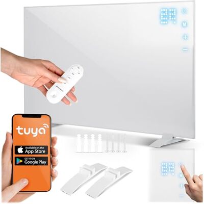 Berdsen Calentador infrarrojo panel de calefacción 600 W calentamiento rápido panel táctil aplicación de control remoto WiFi temporizador 1-9h Berdsen Calentador infrarrojo panel de calefacción 600 W calentamiento rápido panel táctil aplicación de control remoto WiFi temporizador 1-9h
