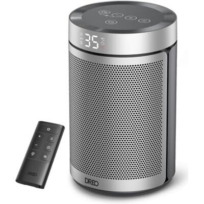 Dreo Calefactor Bajo Consumo 34 dB Silencioso, Estufa Eléctrica Cerámica PTC 1500W con Termostato, Protección Sobrecalentamiento y Vuelco, Temporizador 12H, Calefacción para Dormitorio, Atom 316 Plata Dreo Calefactor Bajo Consumo 34 dB Silencioso, Estufa Eléctrica Cerámica PTC 1500W con Termostato, Protección Sobrecalentamiento y Vuelco, Temporizador 12H, Calefacción para Dormitorio, Atom 316 Plata