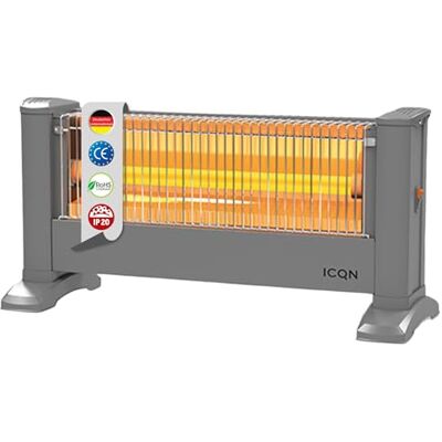 ICQN Radiador de Calor infrarrojo de pie, para Habitaciones de hasta 10 m², 900 W, IP20, calefacción eléctrica, Cable de 135 cm, para Oficina o hogar, calefacción infrarroja (Plateada) ICQN Radiador de Calor infrarrojo de pie, para Habitaciones de hasta 10 m², 900 W, IP20, calefacción eléctrica, Cable de 135 cm, para Oficina o hogar, calefacción infrarroja (Plateada)