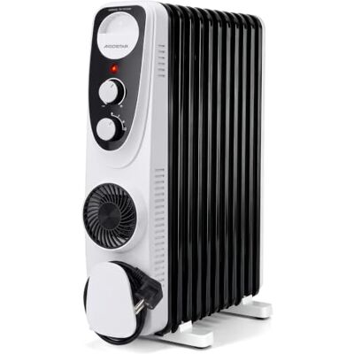 Aigostar Radiador Eléctrico de Aceite 2300W con Calefactor turbo 400W 11 Elementos, 3 Potencias, Termostato Regulable, Calentamiento Rápido, Sistema de Seguridad, Cobertura Hasta 25 m² Heata Aigostar Radiador Eléctrico de Aceite 2300W con Calefactor turbo 400W 11 Elementos, 3 Potencias, Termostato Regulable, Calentamiento Rápido, Sistema de Seguridad, Cobertura Hasta 25 m² Heata