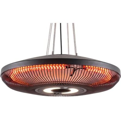 Outsunny Calefactor por Infrarrojos Terraza Colgante 2000 W con Luz LED Estufa Exterior Eléctrica con IP65, Control por Táctil/Mando a Distancia, 2 Niveles de Calor, Temporizador 24 h, Negro Outsunny Calefactor por Infrarrojos Terraza Colgante 2000 W con Luz LED Estufa Exterior Eléctrica con IP65, Control por Táctil/Mando a Distancia, 2 Niveles de Calor, Temporizador 24 h, Negro