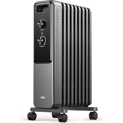 DREO Radiador de aceite con 9 aletas 2000W, calefactor eléctrico silencioso para dormitorio, termostato ajustable, protección contra sobrecalentamiento y vuelco, seguridad infantil, bajo consumo DREO Radiador de aceite con 9 aletas 2000W, calefactor eléctrico silencioso para dormitorio, termostato ajustable, protección contra sobrecalentamiento y vuelco, seguridad infantil, bajo consumo