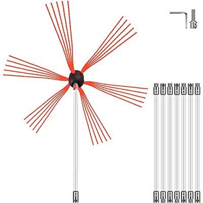 VEVOR Kit Deshollinador Flexibles 8 m Con 8 Varillas Cepillo Nylon Para Chimeneas de Leña Limpia Chimeneas 6M 8M 10M 12M VEVOR Kit Deshollinador Flexibles 8 m Con 8 Varillas Cepillo Nylon Para Chimeneas de Leña Limpia Chimeneas 6M 8M 10M 12M