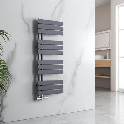 EMKE Radiador de baño, toallero, 1320 x 400 mm, conexión lateral, calentador de toallas, calentador de toallas, radiador, radiador, toallero, color antracita, 598 W EMKE Radiador de baño, toallero, 1320 x 400 mm, conexión lateral, calentador de toallas, calentador de toallas, radiador, radiador, toallero, color antracita, 598 W