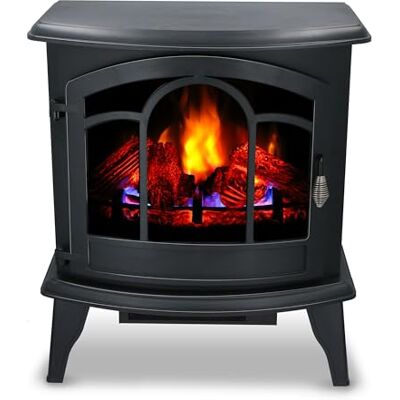 alpina Vicenza Chimenea Eléctrica Chimenea Decorativa con Calefacción, Control Remoto y Temporizador Estufa Eléctrica Independiente con Llama LED 2000W Negra alpina Vicenza Chimenea Eléctrica Chimenea Decorativa con Calefacción, Control Remoto y Temporizador Estufa Eléctrica Independiente con Llama LED 2000W Negra