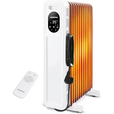 Aigostar Radiador de Aceite de 13 Elementos 2500W, Pantalla de Control LED Temporizador de 24h, Mando a Distancia, 3 Modos con Función Eco, Silencioso, Recomendado para Estancias de 25 ㎡ Snug Aigostar Radiador de Aceite de 13 Elementos 2500W, Pantalla de Control LED Temporizador de 24h, Mando a Distancia, 3 Modos con Función Eco, Silencioso, Recomendado para Estancias de 25 ㎡ Snug