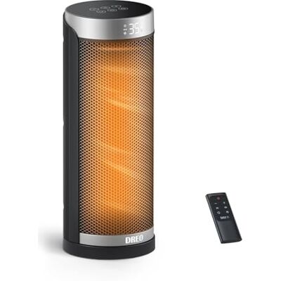 Dreo Calefactor Eléctrico 2000W para Dormitorio, Estufa Portátil de 16 Pulgadas con Oscilación de 70°, 3 Modos y 3 Velocidades, Temporizador Programable 12H, Silencioso y de Bajo Consumo Eficiente Dreo Calefactor Eléctrico 2000W para Dormitorio, Estufa Portátil de 16 Pulgadas con Oscilación de 70°, 3 Modos y 3 Velocidades, Temporizador Programable 12H, Silencioso y de Bajo Consumo Eficiente