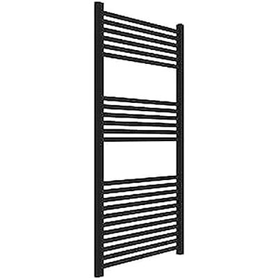 ERCOS Radiador toallero Dimensiones del radiador 600x1200 MM Color del radiador Negro mate, Conexiones 1/2" Suministrado con kit de montaje y válvula termoestabilizadora y kit detentor 1/2". ERCOS Radiador toallero Dimensiones del radiador 600x1200 MM Color del radiador Negro mate, Conexiones 1/2" Suministrado con kit de montaje y válvula termoestabilizadora y kit detentor 1/2".