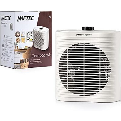Imetec Compact Air, Calefactor Pequeño y Potente, 2000 W, Asa Integrada, Temperatura Ajustable, Función Antihielo, Dispositivo de Protección Contra el Sobrecalentamiento Imetec Compact Air, Calefactor Pequeño y Potente, 2000 W, Asa Integrada, Temperatura Ajustable, Función Antihielo, Dispositivo de Protección Contra el Sobrecalentamiento