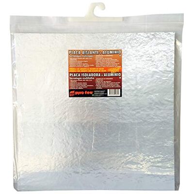 Pyro Feu Placa Aislante Fibra Roca de Aluminio 850ºC 50 x 50 cm, Gris Pyro Feu Placa Aislante Fibra Roca de Aluminio 850ºC 50 x 50 cm, Gris