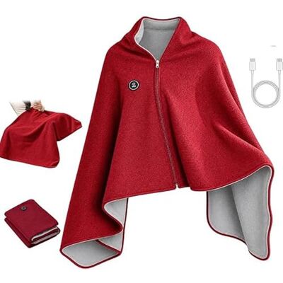 Generic Chal térmico USB para Mujer, 3 Niveles de Calor y Cierre con Cremallera Manta Eléctrica Calefactada Para Llevar, Con Felpa Suave, Calor Ajustable, Cremallera Delantera Segura y Energía USB Portátil Generic Chal térmico USB para Mujer, 3 Niveles de Calor y Cierre con Cremallera Manta Eléctrica Calefactada Para Llevar, Con Felpa Suave, Calor Ajustable, Cremallera Delantera Segura y Energía USB Portátil
