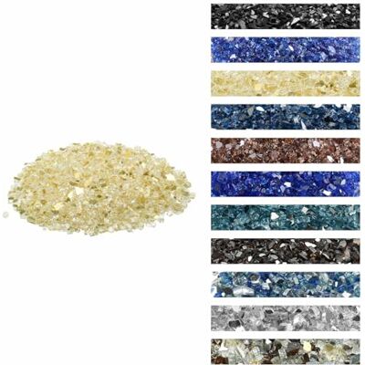 VEVOR Piedras de Vidrio Triturado Reflectante para Chimenea Resistentes a Altas Temperaturas, 4,5 kg, 12,7 mm, sin Humo, para Paisajismo de Piedra de Alto Brillo para Mesas de Fogata, Dorado VEVOR Piedras de Vidrio Triturado Reflectante para Chimenea Resistentes a Altas Temperaturas, 4,5 kg, 12,7 mm, sin Humo, para Paisajismo de Piedra de Alto Brillo para Mesas de Fogata, Dorado