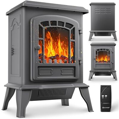 KESSER ® Estufa eléctrica con Ventilador de 2000W Calentador eléctrico Estufa LED Efecto Llama, bajo Ruido, Ajustable KESSER ® Estufa eléctrica con Ventilador de 2000W Calentador eléctrico Estufa LED Efecto Llama, bajo Ruido, Ajustable