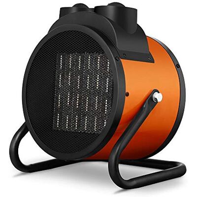 BAKAJI Estufa eléctrica con elementos calefactores de cerámica, calefactor industrial, potencia 2000 W, termostato ajustable, función ventilador frío, inclinación ajustable BAKAJI Estufa eléctrica con elementos calefactores de cerámica, calefactor industrial, potencia 2000 W, termostato ajustable, función ventilador frío, inclinación ajustable