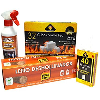 Pyro Feu Kit de Mantenimiento Y Limpieza Anual de Chimeneas, 11 X 18 X 34 Cm, El embalaje puede variar, Blanco / Marrón Pyro Feu Kit de Mantenimiento Y Limpieza Anual de Chimeneas, 11 X 18 X 34 Cm, El embalaje puede variar, Blanco / Marrón