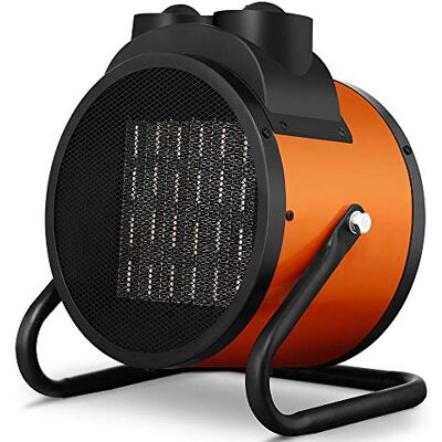 BAKAJI Estufa eléctrica con elementos calefactores de cerámica, calefactor industrial, potencia 3000 W, termostato ajustable, función ventilador frío, inclinación ajustable (3000 W) BAKAJI Estufa eléctrica con elementos calefactores de cerámica, calefactor industrial, potencia 3000 W, termostato ajustable, función ventilador frío, inclinación ajustable (3000 W)