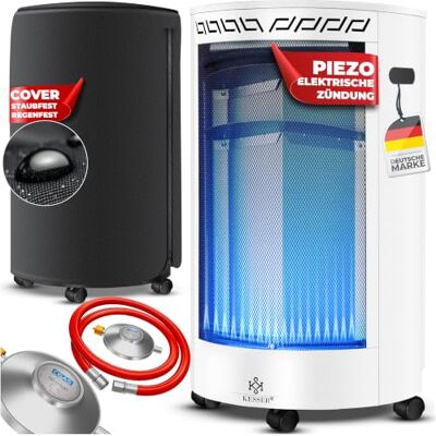 KESSER ® Calentador de Gas de cerámica 4200W, Manguera de Gas, Incl. regulador de presión de Gas, Calentador de Gas Incl. Cubierta Protectora, Calentador de Gas, Quemador de cerámica infrarrojo blanco KESSER ® Calentador de Gas de cerámica 4200W, Manguera de Gas, Incl. regulador de presión de Gas, Calentador de Gas Incl. Cubierta Protectora, Calentador de Gas, Quemador de cerámica infrarrojo blanco