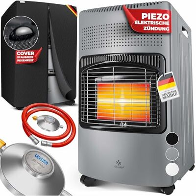 KESSER el calentador cerámico de gas de 4200W, incl. regulador de presión de gas, manguera de gas, calentador de gas, quemador cerámico de infrarrojos, bombonas de gas butano hasta 15kg, Gris Oscuro KESSER el calentador cerámico de gas de 4200W, incl. regulador de presión de gas, manguera de gas, calentador de gas, quemador cerámico de infrarrojos, bombonas de gas butano hasta 15kg, Gris Oscuro