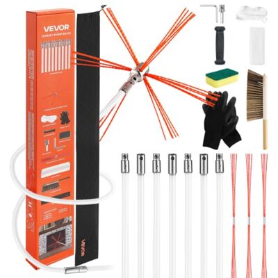 VEVOR Juego de Cepillos para Chimenea Cuadradas y Rectangulares, Todo en Uno, Longitud Máxima de 7 m, Juego de Deshollinador de Chimenea Flexible a 90°, con Una Completa Selección de Accesorios VEVOR Juego de Cepillos para Chimenea Cuadradas y Rectangulares, Todo en Uno, Longitud Máxima de 7 m, Juego de Deshollinador de Chimenea Flexible a 90°, con Una Completa Selección de Accesorios