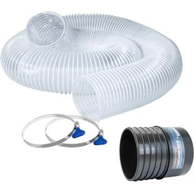 POWERTEC Abrazaderas de llave de 4 x 10 pies y acoplador roscado a la izquierda de conexión rápida de 4 pulgadas que adapta tubería de alcantarillado de PVC de pared delgada de 4 pulgadas a POWERTEC Abrazaderas de llave de 4 x 10 pies y acoplador roscado a la izquierda de conexión rápida de 4 pulgadas que adapta tubería de alcantarillado de PVC de pared delgada de 4 pulgadas a