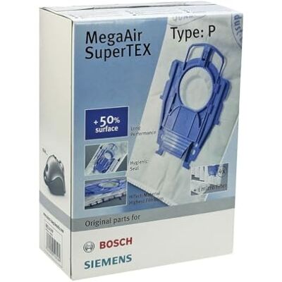Bolsa de aspiradora Bosch Megaair Super Tex Tipo P - Capacidad de 6 L Bolsa de aspiradora Bosch Megaair Super Tex Tipo P - Capacidad de 6 L