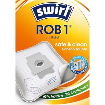 Swirl EcoPor Bolsas para aspiradora iRobot (8 bolsas, algodón) Swirl EcoPor Bolsas para aspiradora iRobot (8 bolsas, algodón)