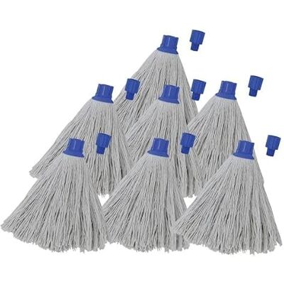 MSV Juego de 24 Paños de Recambio para Fregona de Algodón Superior 220gr Blanco Punta Hexagonal MSV Juego de 24 Paños de Recambio para Fregona de Algodón Superior 220gr Blanco Punta Hexagonal