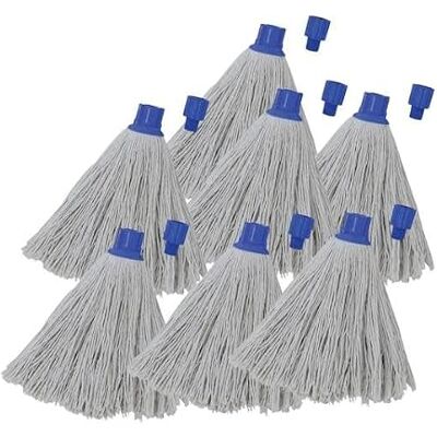 MSV Pack de 24 Paños de Recambio para Mopa en Algodón Superior 250gr Blanco Punta Hexagonal MSV Pack de 24 Paños de Recambio para Mopa en Algodón Superior 250gr Blanco Punta Hexagonal