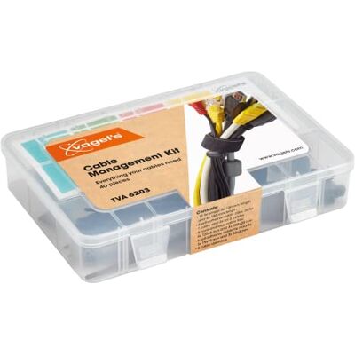Vogel's TVA 6203 Kit de gestión de Cables, el Kit Incluye: Bridas, Clips para Cables, Bloques de Montaje de Bridas, marcadores de Cables (40 artículos) Vogel's TVA 6203 Kit de gestión de Cables, el Kit Incluye: Bridas, Clips para Cables, Bloques de Montaje de Bridas, marcadores de Cables (40 artículos)