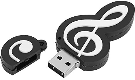 Sxhlseller Unidad Flash USB Portátil, Lindo Aspecto de Nota Negra Plug Play USB Stick para Música, Películas, Almacenamiento de Datos, Transmisión, Intercambio, Adecuado como Regalo (64 GB)