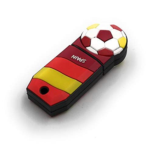 Onwomania Fútbol España Bandera Deporte Equipo Colgante Divertido USB Stick 8 GB USB 2,0 Memoria Stick Portador de Datos