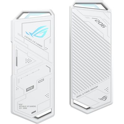 Asus ROG Strix Arion White Edition Caja de SSD M.2 NVMe (USB3.2 Gen 2 de Tipo C 10 Gbps, Cables USB-C a C y USB-C a A, instalación sin Destornillador, Almohadillas térmicas, Compatible con PCIe) Asus ROG Strix Arion White Edition Caja de SSD M.2 NVMe (USB3.2 Gen 2 de Tipo C 10 Gbps, Cables USB-C a C y USB-C a A, instalación sin Destornillador, Almohadillas térmicas, Compatible con PCIe)