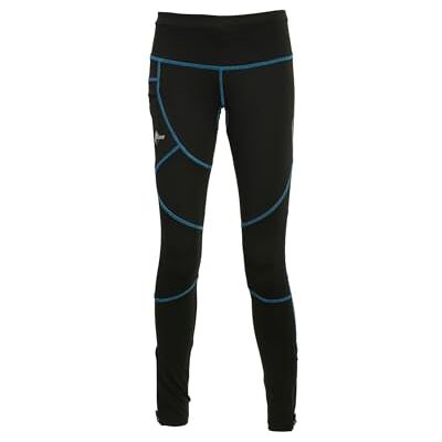 Ande Pantalones Deportivos para Mujer, Color Negro/Azul Jewel Ande Pantalones Deportivos para Mujer, Color Negro/Azul Jewel