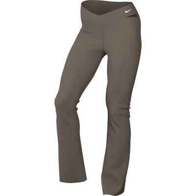 Nike Zenvy Rib Leggings Acampanados De Talle Alto Y Sujeción Ligera Mujer, Mink Brown/Black/White, , 2XL Nike Zenvy Rib Leggings Acampanados De Talle Alto Y Sujeción Ligera Mujer, Mink Brown/Black/White, , 2XL