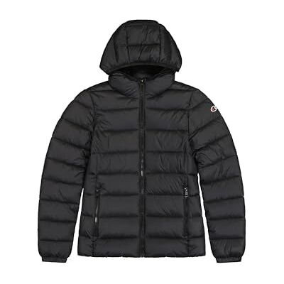 Champion Legacy Outdoor W () WR Light Nylon Cirè 35gr C-Logo Hooded Chaqueta acolchada, negro (NBK), M Mujer FW24, Negro (NBK), M Champion Legacy Outdoor W () WR Light Nylon Cirè 35gr C-Logo Hooded Chaqueta acolchada, negro (NBK), M Mujer FW24, Negro (NBK), M