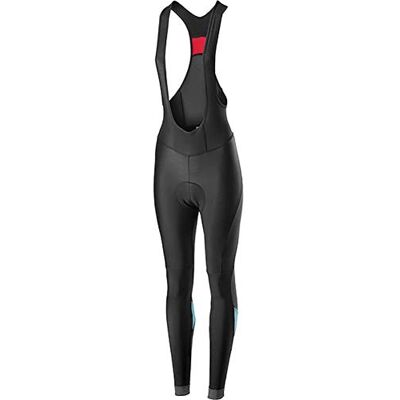 CASTELLI Quick Bibtight Pantalones Cortos de Ciclismo para Mujer, Color Negro Celeste, Talla M CASTELLI Quick Bibtight Pantalones Cortos de Ciclismo para Mujer, Color Negro Celeste, Talla M