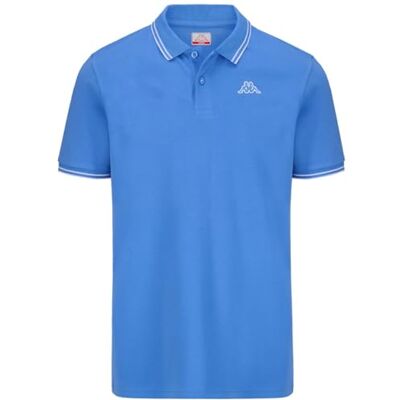 Kappa Ezio 2 Polo Man Polo deportivo cómodo y con estilo, Color Blue Ultramarine y White, Talla L Kappa Ezio 2 Polo Man Polo deportivo cómodo y con estilo, Color Blue Ultramarine y White, Talla L