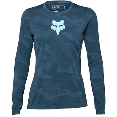Fox Racing Maillot de Ciclismo de Manga Larga para Mujer, diseño de Zorro, TRU DRI, Color Oscuro, Talla S Fox Racing Maillot de Ciclismo de Manga Larga para Mujer, diseño de Zorro, TRU DRI, Color Oscuro, Talla S