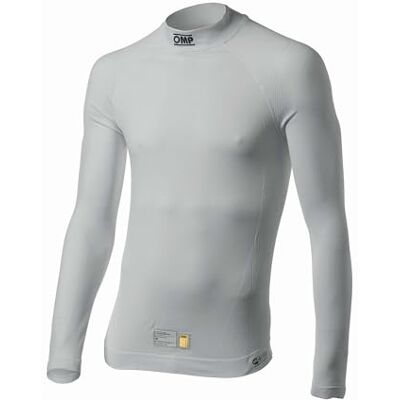 Omp Camiseta Interior One EVO Fia 8856-2018, Manga Larga, Cuello Alto, Ignífuga, Sin Costuras, Máxima Transpirabilidad, Color Blanco, Talla XS/S Omp Camiseta Interior One EVO Fia 8856-2018, Manga Larga, Cuello Alto, Ignífuga, Sin Costuras, Máxima Transpirabilidad, Color Blanco, Talla XS/S