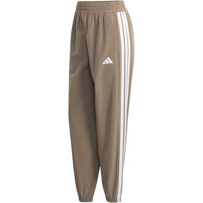 Adidas Mujer Train Essentials 3-Stripes Woven Pants, Khaki Six, S Adidas Mujer Train Essentials 3-Stripes Woven Pants, Khaki Six, S