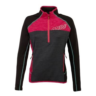 Ande QUALIDO Lady Half Zip Sweatshirt Mujer Antracite/Nero Tamaño XS Ande QUALIDO Lady Half Zip Sweatshirt Mujer Antracite/Nero Tamaño XS